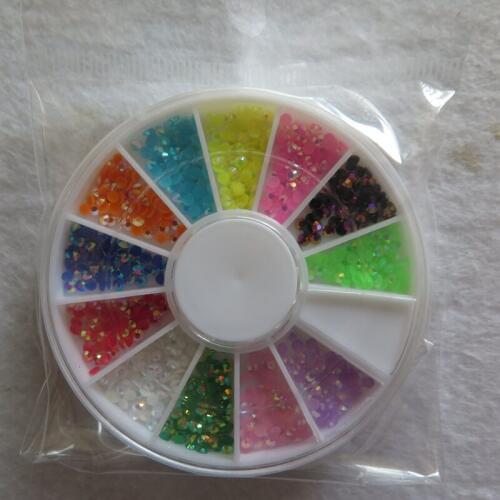 1PC OD-151 3D 2MM AB Color Resin Rhinestone Decoration in wheel Shiny Nail Decoration Lovely Outlooking