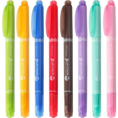 1pc TOMBOW Japan Creative Wave point colors double heads highlighters play color dot marker pen water pen kawaii stationery