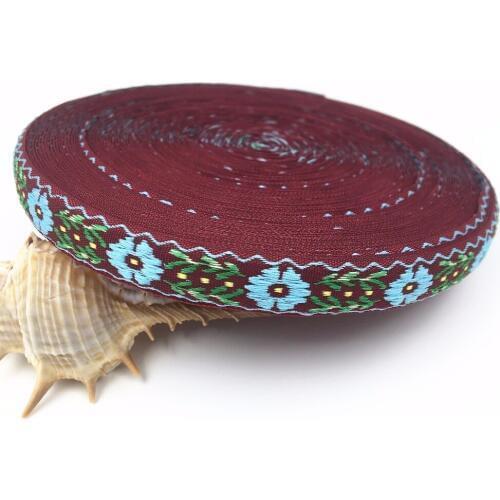 10Yards 13mm 1/2'' Party Wedding Accessory Flowers Leaves Woven Jacquard Ribbon Sewing Hat Curtain Clothing Bow Craft Decor