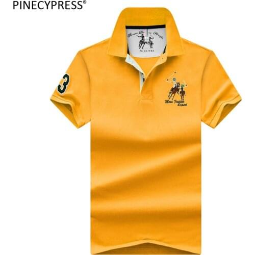 95% Cotton 5% Spandex Breathable Quality Summer Men Fashion Polos Shirts Male Yellow Casual Short Sleeve Man Polo Shirt