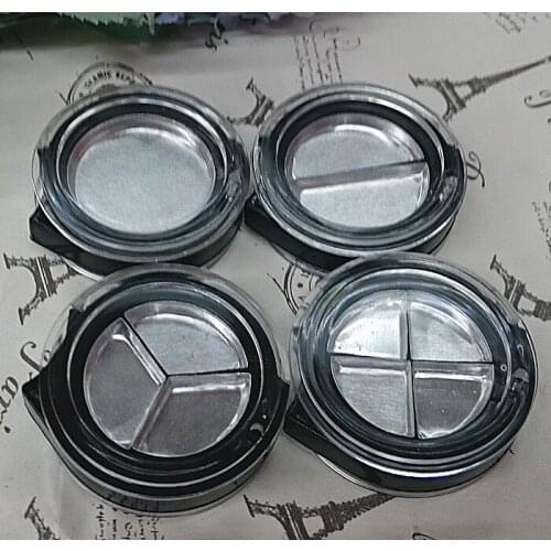 100pcs/lot 26.5mm plastic round eye shadow case with 2/3/4 Grids aluminum pan inside eyeshadow compact concealer blush case box