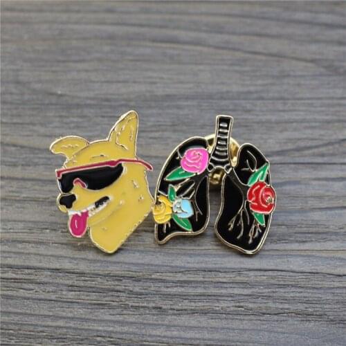2020 Multicolor enamel rainbow dog head fashion exquisite personality brooch badge Coat coat shawl collar pin