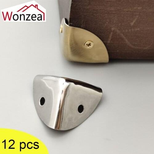 23*34mm 12Pcs Antique Style Metal Corner For Wooden Furniture Iron Protection Case Edge Guard Corner Cover Box Corners Bronze