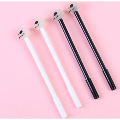 36PCS/lot Luminous Skull Skeleton Gel Pen 0.5mm Black Student Gel Pen Kawaii School Supplies Stationery
