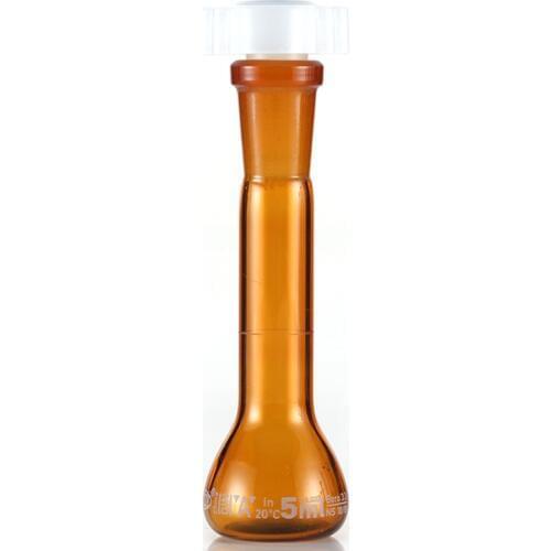 5ml Brown Lab Borosilicate Glass Volumetric Flask with plastic Stopper Office Lab Chemistry Clear Glassware Supply