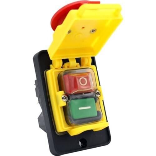 AC 250V 6A Waterproof Pushbutton Machine Saw Cutter Drill On Off Switches Control Box Switches Electromagnetic Switch KJD6 5e4