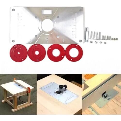 Aluminium Router Table Insert Plate Woodworking Benches Wood Router Trimmer Models Engraving Machine