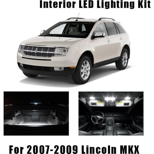 10pcs Canbus Car Accessories White Interior LED Light Bulbs Package Kit For Lincoln MKX 2007 2008 2009 Map Dome License Lamp