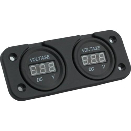 Car Digital Voltmeter DC 12V/24V Digital Voltmeter LED Panel Digital Voltage Meter Tester Monitor Display for Motorcycle Boat