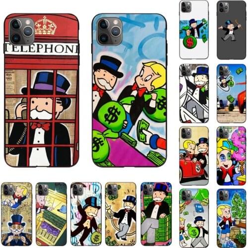 Yinuoda Cartoon Dollar Monopoly Paint Phone Case for iPhone 11 12 pro XS MAX 8 7 6 6S Plus X 5S SE 2020 XR cover
