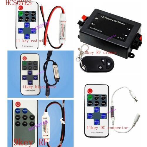 DC5-24V 11key 3Key 9key DC RF Wireless Remote single LED Controller Dimmer For SMD5050/3528/5730/5630/3014 LED Strip 433MHz