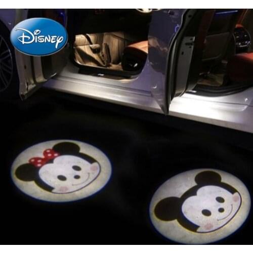 Disney Minnie Cartoon Cute Car with Door Opening and Floor Lighting Decoration Lights Car Interior Atmosphere Lights