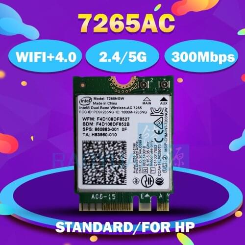 Dual Band Wireless-AC 7265 7265NGWAC 7265AC 7265NGW NGFF 867Mbps WIFI Wlan Card