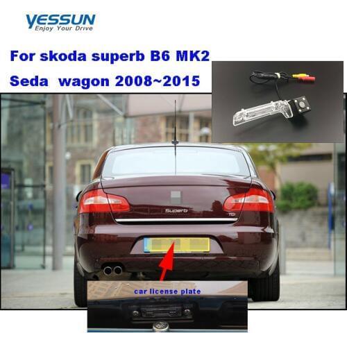 Yessun License plate rear camera For skoda superb B6 MK2 Seda wagon 2008~2015 Car Rear View camera Parking Assistance