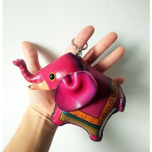 Women Coin Purses Mens Mini Bags Elephant Key Wallets Genuine Cow Leather Retro Handmade Card Holders Casual Small Handbags Gift