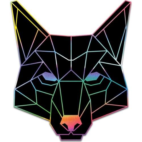 Polygon foxhound Hologram Sticker Foil Sticker Animals Effect Abstract R117
