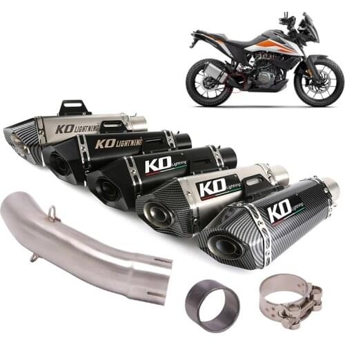 Motorcycle 51mm Exhaust Tips Silencer Mid Link Pipe Modified Slip On For Duke 125 250 390 RC390 2021 /125 250 390 ADV 2020 2021