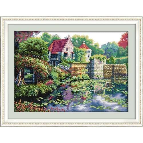Everlasting Love England Castle Chinese Cross Stitch Kits Ecological Cotton Stamped Printed DIY Christmas Decorations For Home