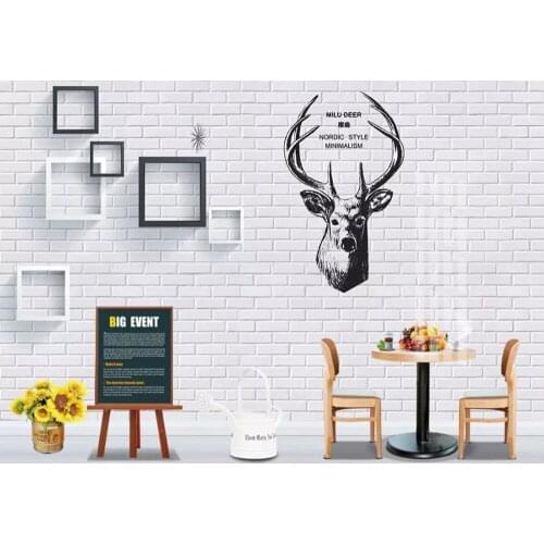 Papel de parede 3d white wall box elk deer head modern wallpaper mural living room bedroom tv wall wall papers home deocr