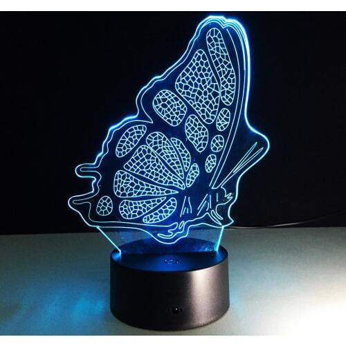 Butterfly Night Light with Retail Box 7Colors Change Effect LED Lamp Home Living Kid Room Bedroom Decor USB Charge Energy Saving
