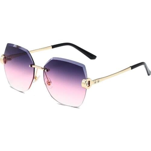 New Frameless Sunglasses Crystal Cut-Edge UV Protection Luxury Design Diamond For Female