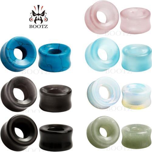 Beautiful cheap stone ear tunnels piercing plugs body jewelry ear gauges with many colors for choosing wholesale