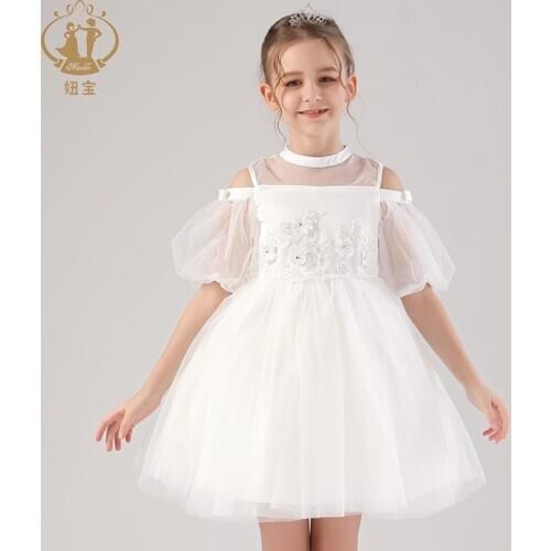 Princess Flower Girl Dress 2020 Summer off-the-shoulder dress Dresses For Girls Childrens Costume Teenager Prom Designs