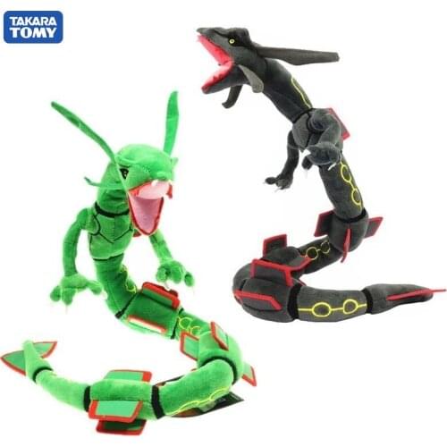 TAKARA TOMY 83CM Mega Rayquaza Pokemon Animal Plush Doll with Skeleton Soft Stuffed Hot Toy Christmas Gift for Kids