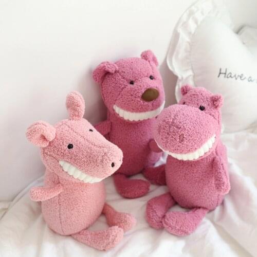 40CM INS Popular Shark Unicorn Koala Cat Panda Plush Toys Dolls Smile Teeth Animals Hippo Dinosaur Stuffed Toys Home Decoration