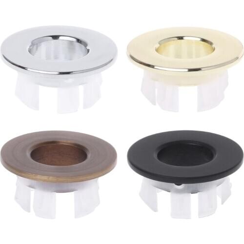 Durable Bathroom Basin Sink Overflow Cover Six-foot Round Insert Chrome Ring Hole Cap