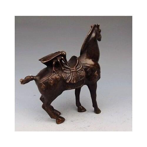 Elaborate Chinese Copper Horse Fly Career Success Auspicious Statue