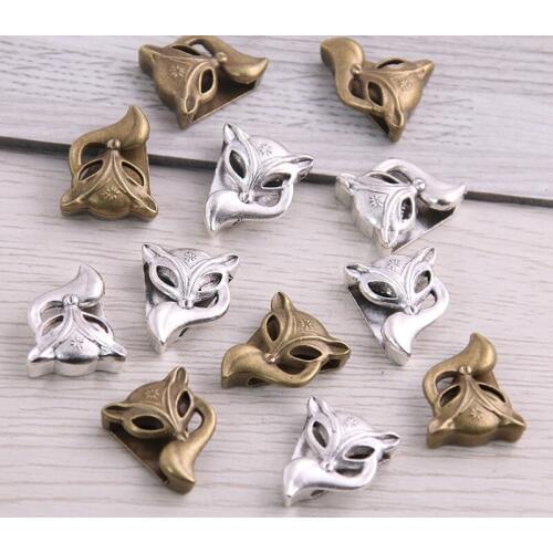 SWEET BELL 20pcs Two Color Cat Wheel Spacers Adapters Slider Spacer Jewelry Material Spacers For Jewelry Making For 10mm Cord