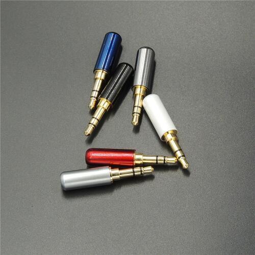 3.5 mm RCA Plug Audio Jack 3 Pole Gold Plated Earphone Adapter with Clip For DIY Stereo Headset or Used for Repair Earphone