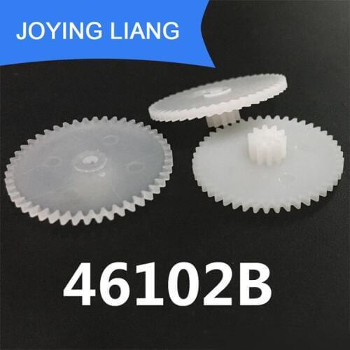 46102A 46102B 46102.5A 46102.5B 0.5M Motor Gear OD=24mm 46 Teeth + 10 Teeth 2mm/ 2.5MM Hole Double Plastic Gears 10PCS/LOT
