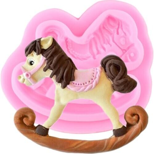 Trojan Horse Silicone Molds DIY Baby Party Chocolate Cupcake Topper Fondant Cake Decorating Tools Candy Polymer Clay Moulds