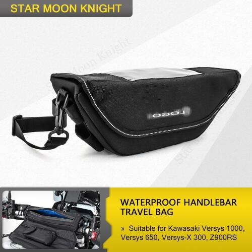 For Kawasaki Versys 1000 Versys 650 Versys-X 300 Z900RS Handlebar Waterproof Bag Travel Bag