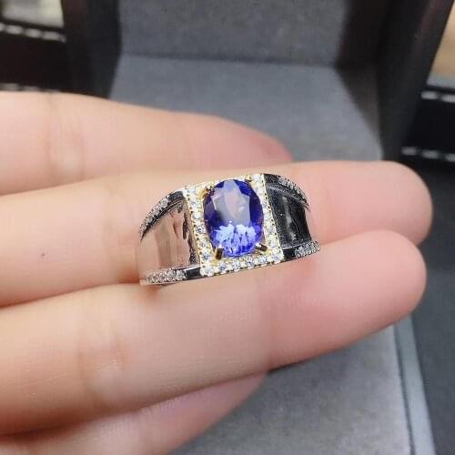 Anniversary Best Gift Natural and Real Tanzanite luxury ring ring Free shipping gemstone 925 sterling silver Fine jewelry