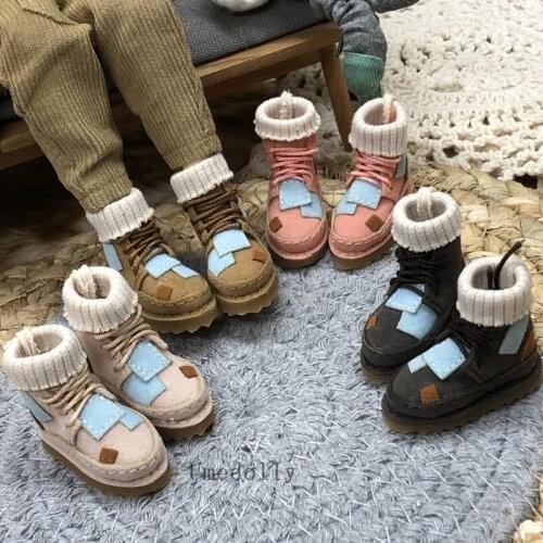 1 Pair Fashion Vintage Patch Boots for Blyth, Holala, Azone, Momoko Doll Shoes Outfits Accessories