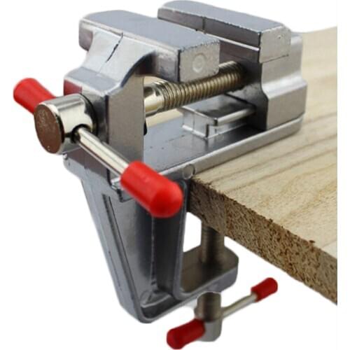 3.5" Aluminum Miniature Small Clamp Table Bench Vise Tool Vice Small table clip Micro Clip Parallel Table Flat Vise