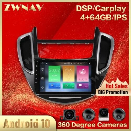 360 Cameras Screen For Chevrolet Trax tracker 2013 2014 2015 2016 2017 2018 Android 10 Multimedia Audio Radio Recorder GPS Head