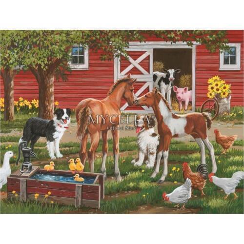 5d Diy Diamond Painting Animals Art Needlework Diamond Embroidery Dog Farm Horses Full Rhinestone Cross Stitch Mosaic Home Decor