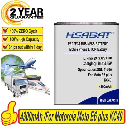 Top Brand 100% New 4300mAh KC40 Battery for Motorola Moto E6 plus KC40 HAE3231 Batteries + free tools