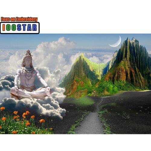 Needlework Diy Diamond Painting Cross Stitch "Buddha Landscape" Painting Diamond Embroidery Square Diamond Mosaic Pictures