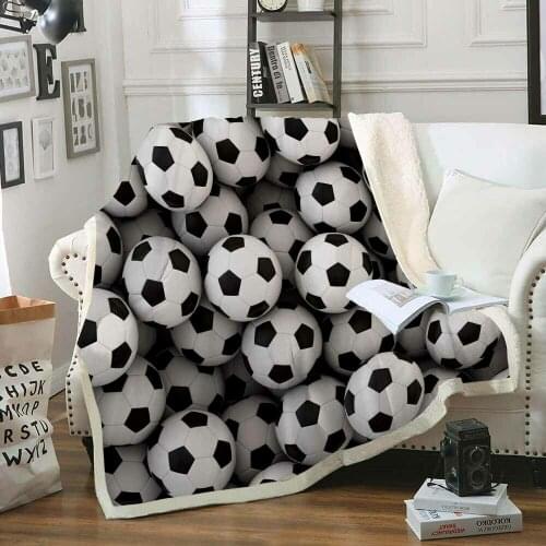 Graffiti Football Velvet Plush Throw Blanket Bedding Thick Quilt Warmer Blanket Sports Series 60*80inch Blanket