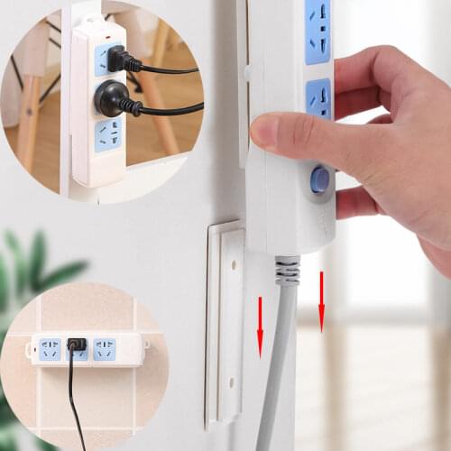 Seamless Punch Free Plug Sticker Holder Wall Fixer Power Strip Holder For Sockets Wall Holders Socket Charging Shelf Stand Tool