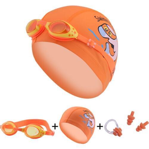 Children Swimming Goggles Silicone Shark Caps Diving Glasses Ear plug Nose Set Waterproof Kids Swim Pool Eyewear Boy Girl