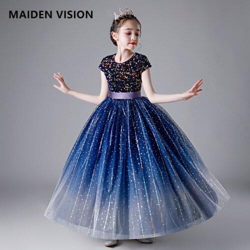 Kids Dresses For Party Wedding Dress Velvet Sequins Velvet Children Pageant Gown Girls Carnival ball Dress Toddler Girl Clothing