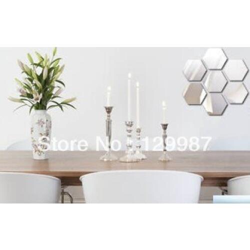 DIY 3D 21 pcs per set acrylic hexagon wall mirror sticker home decoration can combine different shapes as your need