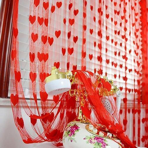 1x2m Door Curtains Valance Curtains For the Living Room Window Canopy Salon Heart Door Tassel Dividers Blind Line String