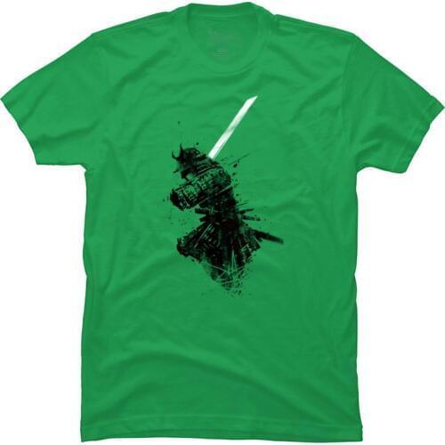 Japanese Samurai Ambush Gift T-Shirt for Men Green 100% Cotton Custom Casual Top T-shirts Short Sleeve Camisetas Clothes Shirt